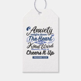 Proverbs 12:25 Bible Verse – Kind Word Art Presentetikett