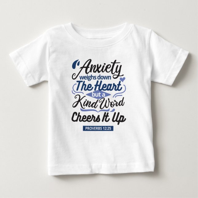 Proverbs 12:25 Bible Verse – Kind Word Art T Shirt (Framsida)
