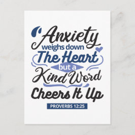 Proverbs 12:25 Bible Verse – Kind Word Art Vykort