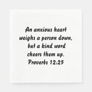 Proverbs 12:25 Elegant Anpassningsbar Bible Verse Pappersservett