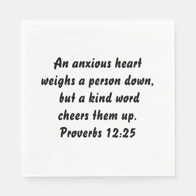 Proverbs 12:25 Elegant Anpassningsbar Bible Verse Pappersservett (Framsidan)