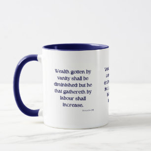 Proverbs 13:11 KJV Bible Verse Two-Tone Mugg
