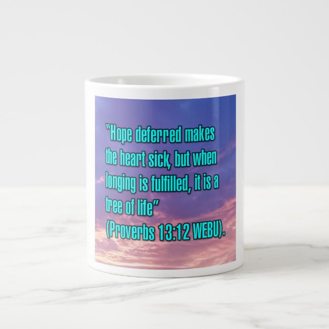 Proverbs 13:12 WEBU Mugg Jumbo Mugg (Framsidan)