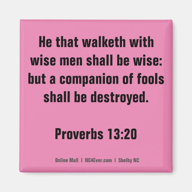 Proverbs 13:20 Bible Verse magnet (Framsidan)