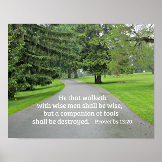 Proverbs 13:20 Han som går med klok manar Poster (Framsidan)