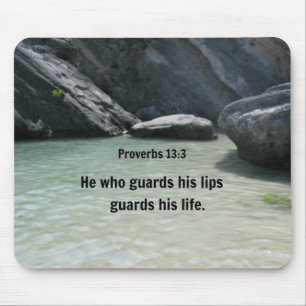 Proverbs 13:3 Han som vaktar hans läppar... Musmatta