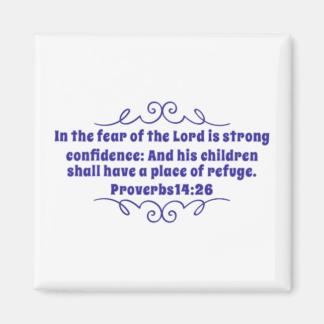 Proverbs 14:26 Magnet (Framsidan)