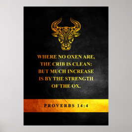 Proverbs 14:4 Bible Verse Poster