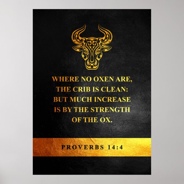 Proverbs 14:4 Bible Verse Poster (Framsidan)
