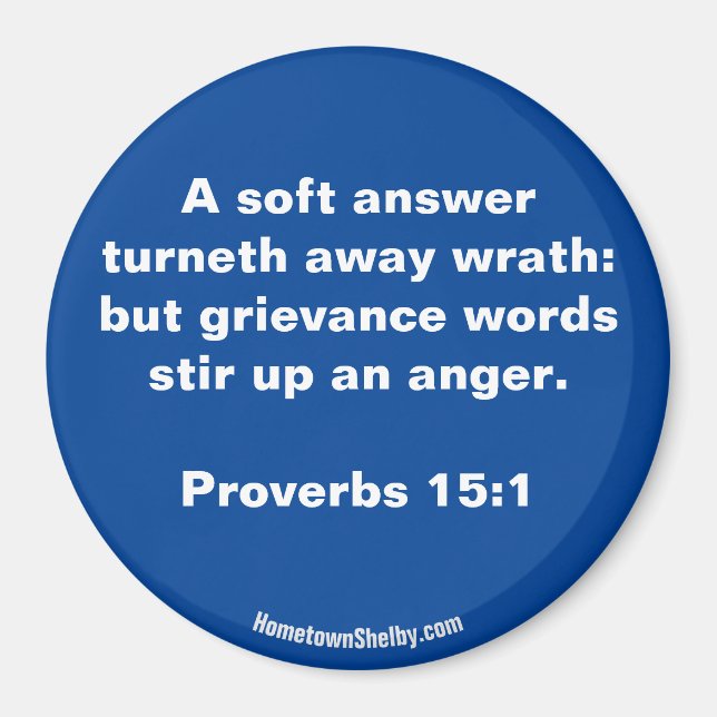 Proverbs 15:1 Bible Verse magnet (Framsidan)