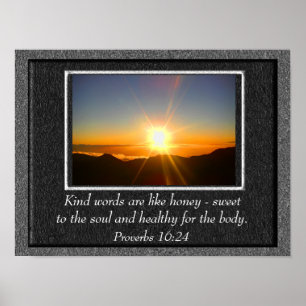 Proverbs 16:24 - konstnärlig utskrift poster