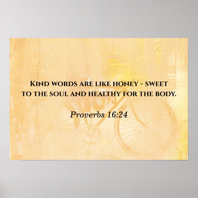 Proverbs 16:24 - konstnärlig utskrift poster (Framsidan)