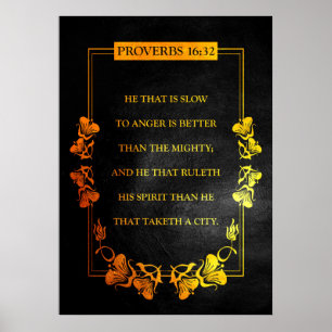 Proverbs 16:32 Bibelverse Poster
