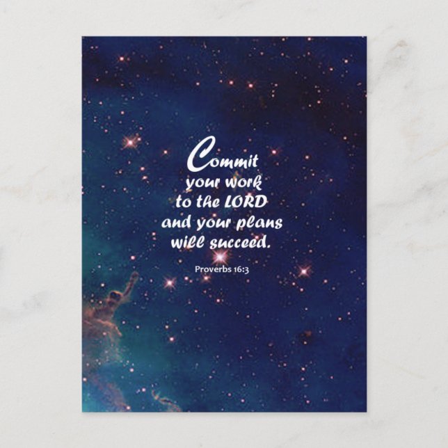 Proverbs 16:3 vykort (Framsida)