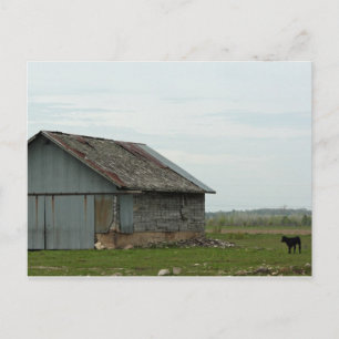 Proverbs 16:8 Old Barn Postcard Vykort