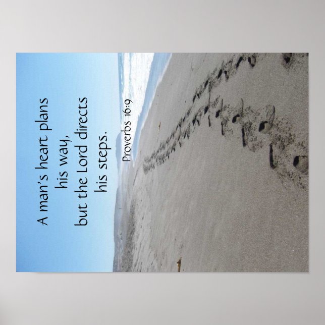 Proverbs 16:9 Poster om lyckade steg (Framsidan)
