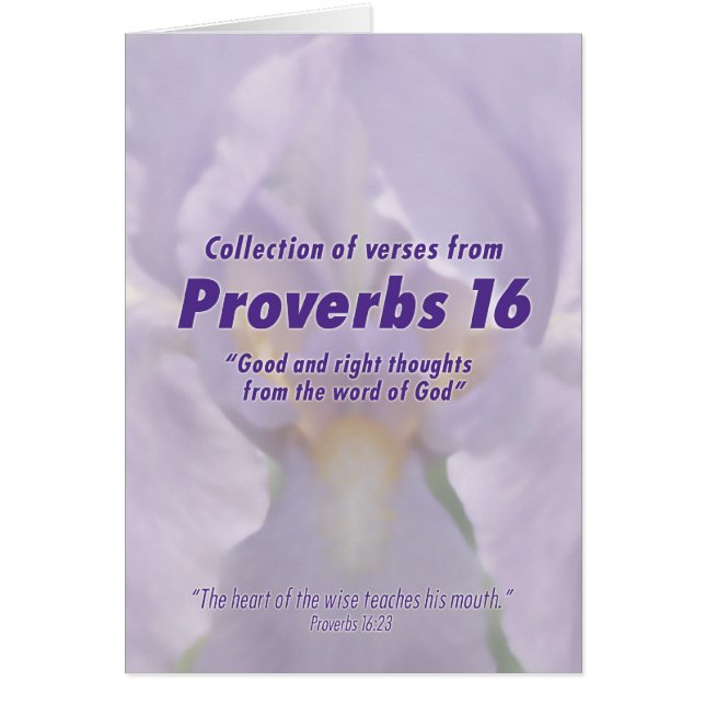 Proverbs 16 Verses Hälsningskort (Framsidan)