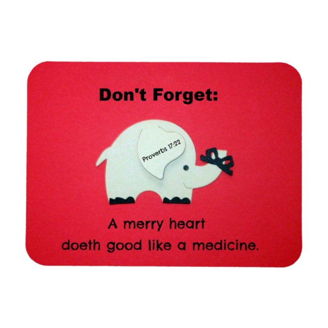 Proverbs 17:22 A Merry Heart Doeth Bra... Magnet (Horisontell)