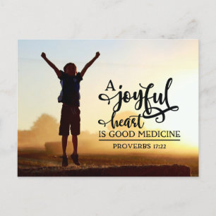 Proverbs 17:22 Ett hjärtkärt är bra medicin Vykort