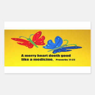 Proverbs 17:22 rektangulärt klistermärke