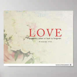 Proverbs 17:9 - Kärlek blomstrar Poster