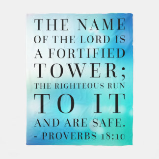 Proverbs 18:10 Bibelcitat Fleecefilt