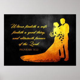 Proverbs 18:22 Bible Verse Poster