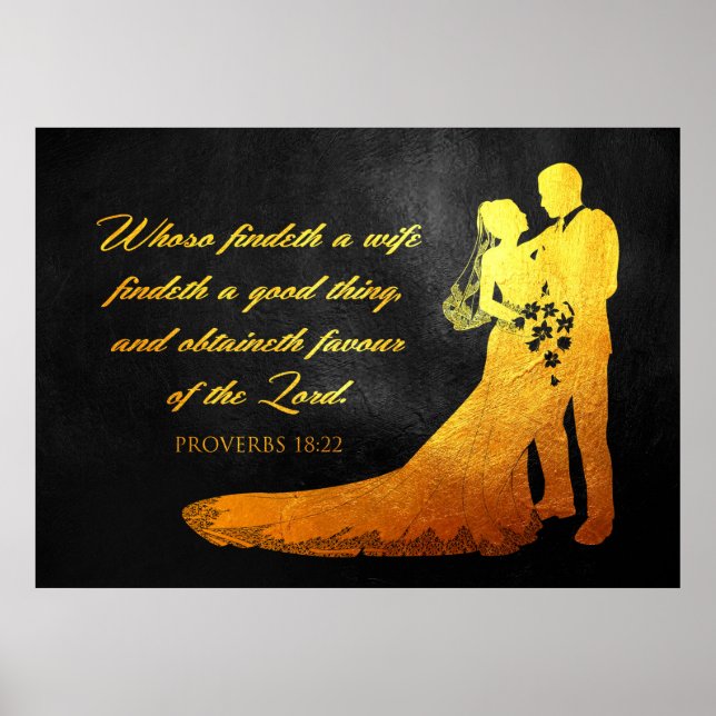 Proverbs 18:22 Bible Verse Poster (Framsidan)
