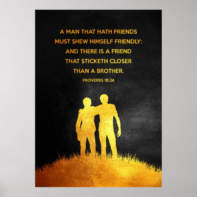 Proverbs 18:24 Bible Verse Poster (Framsidan)