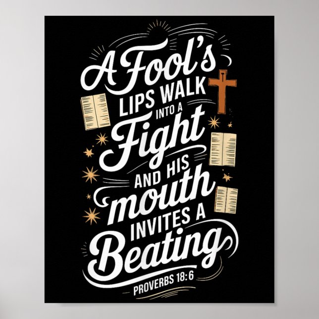Proverbs 18 6 _ Bible Verse  Poster (Framsidan)