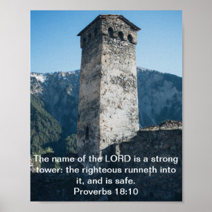 Proverbs 18 Strong Torn KJV Bible Verse Wall Art Poster