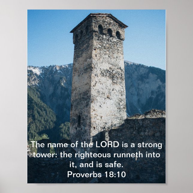 Proverbs 18 Strong Torn KJV Bible Verse Wall Art Poster (Framsidan)