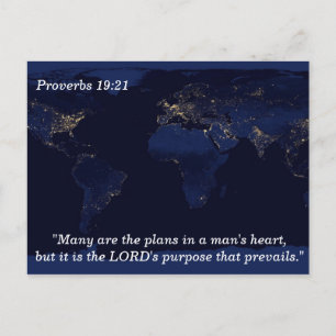 Proverbs 19 21 Planerar skriptminneskort Vykort