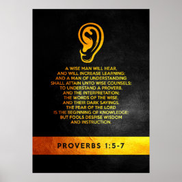 Proverbs 1:5-7 Bibelverse Poster