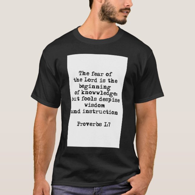 Proverbs 1:7| Herren är rädd T Shirt (Framsida)