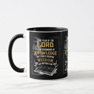Proverbs 1:7 KJV Bible Verse Two-Tone Mugg