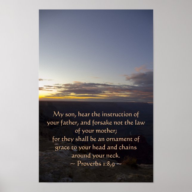 Proverbs 1:8,9 Poster (Framsidan)