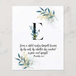 Proverbs 20:11, Brev E,Watercolor scripture card