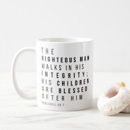 Proverbs 20:7 Christian Fars dag Scripture Kaffemugg