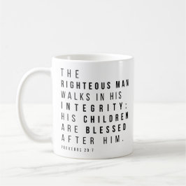 Proverbs 20:7 Christian Fars dag Scripture Kaffemugg