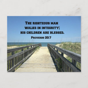 Proverbs 20:7 Den rättfärdiga mannen går i sin int Vykort