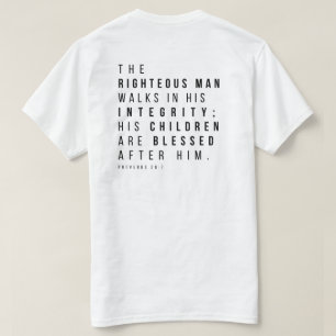 Proverbs 20:7 The Righteous Man Fars dag Verse T Shirt
