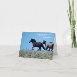 Proverbs 21:31 Vild Horse Bible Verse Tack Kort