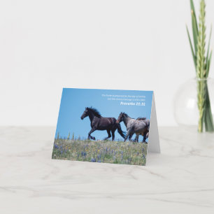 Proverbs 21:31 Vild Horse Bible Verse Tack Kort