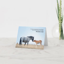 Proverbs 21:31 Vild Horse Bible Verse Tack Kort