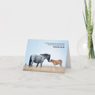 Proverbs 21:31 Vild Horse Bible Verse Tack Kort