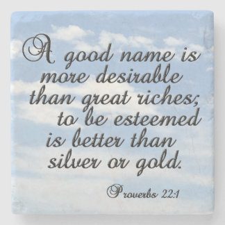 Proverbs 22:1, Inspirational, Bible Verse Stenunderlägg