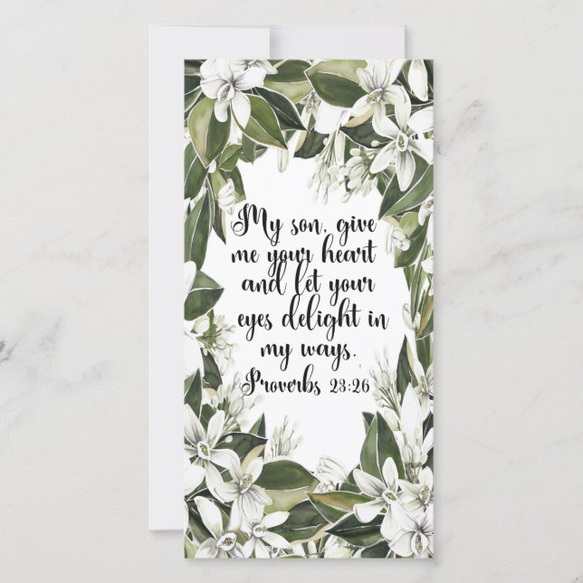 Proverbs 23:26, Bibelbokmärke för vattenfärg (Framsida)