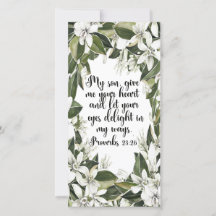 Proverbs 23:26, Bibelbokmärke för vattenfärg