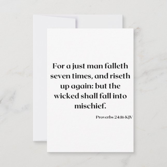 Proverbs 24:16 KJV Bible Scripture Hälsning Kort (Framsida)
